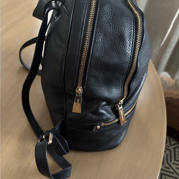 Michael Kors Black Backpack with Gold Zippers
